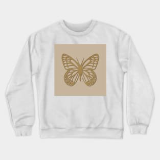 Cozy & Comfy Beige Cute  Butterfly Crewneck Sweatshirt